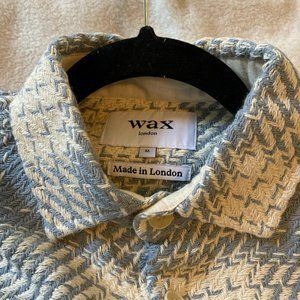 Wax London Whiting Overshirt - Blue & White Size Medium